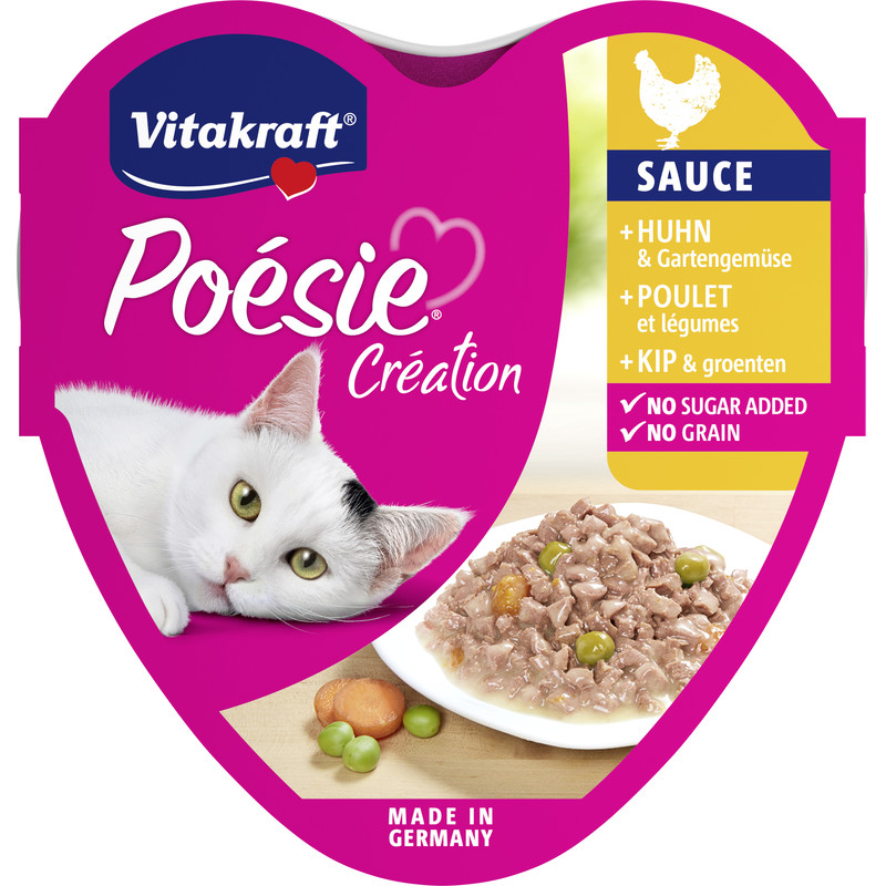 Een afbeelding van Vitakraft Poesie creation kip & groente in saus