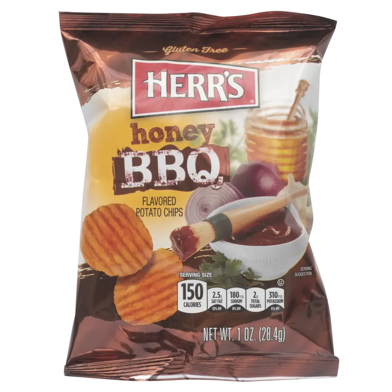 Honey BBQ flavored potato chips