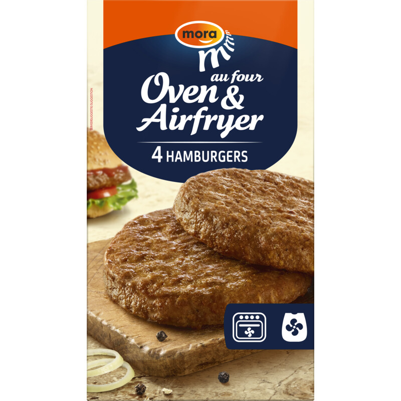 Een afbeelding van Mora Oven & airfryer hamburgers