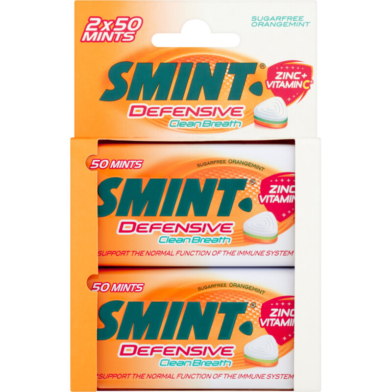 Een afbeelding van Smint Defensive orangemint clean breath 2-pack