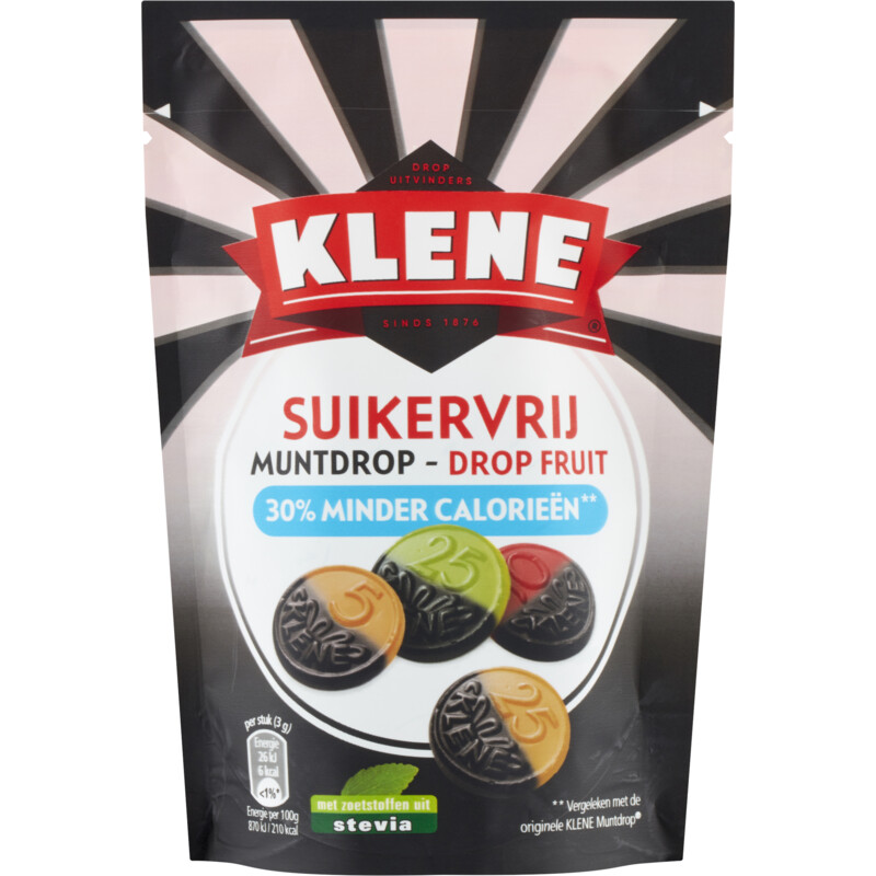 Een afbeelding van Klene Suikervrij muntdrop drop fruit