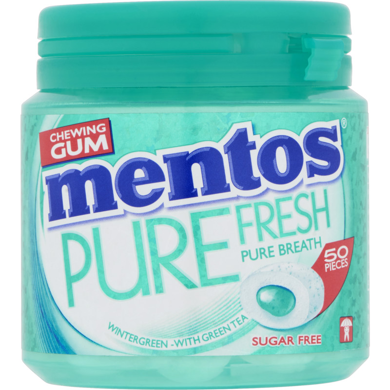 Een afbeelding van Mentos Gum Pure fresh wintergreen sugar free gum