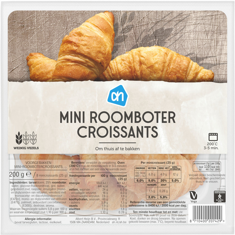 Een afbeelding van AH Mini roomboter croissants