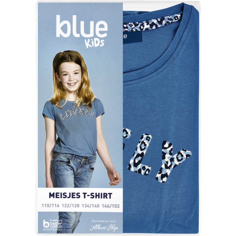 Een afbeelding van AH T-shirt meisjes blauw 146-152