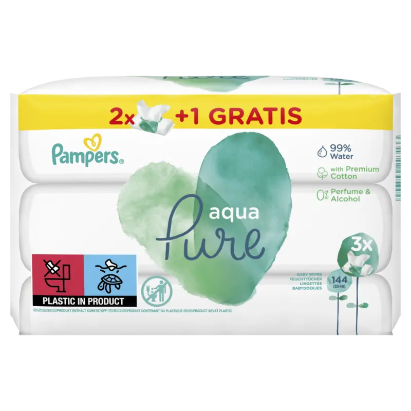 Harmonie aqua 0% plastic babydoekjes