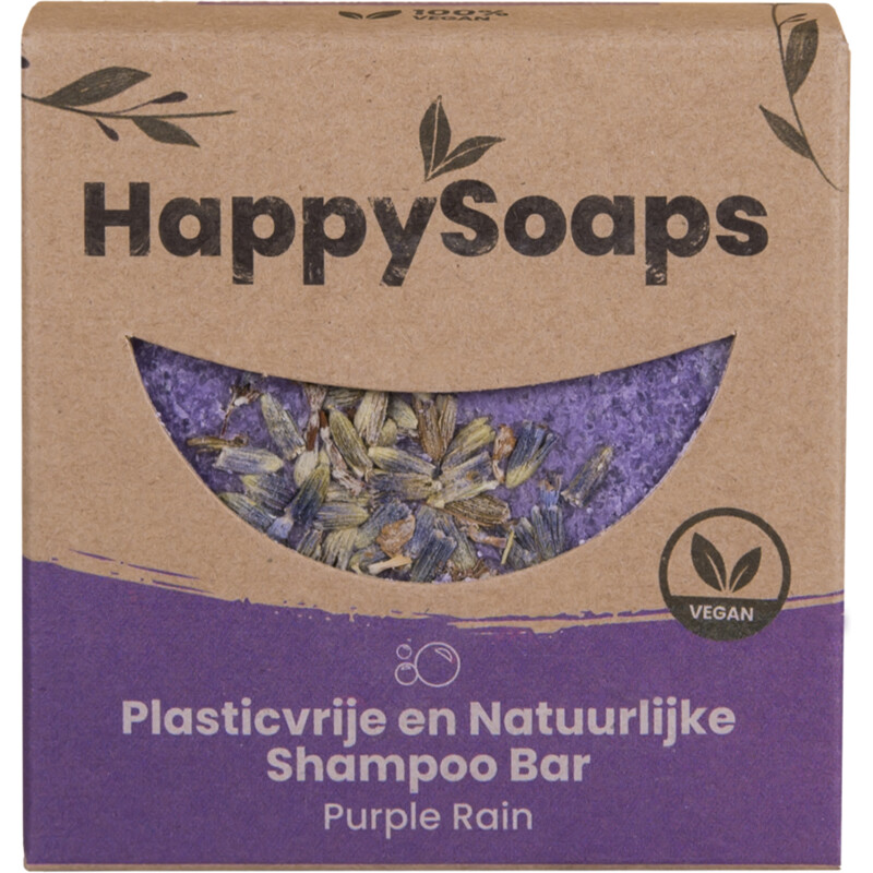 Een afbeelding van HappySoaps Shampoo bar purple rain