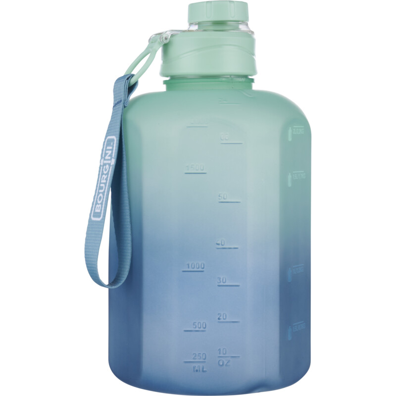Een afbeelding van Bourgini Dumbell waterfles mint donkerblauw