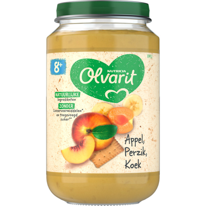 Een afbeelding van Olvarit Appel perzik koek 8+ mnd