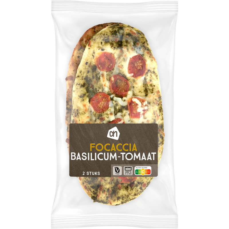 Een afbeelding van AH Focaccia basilicum tomaat