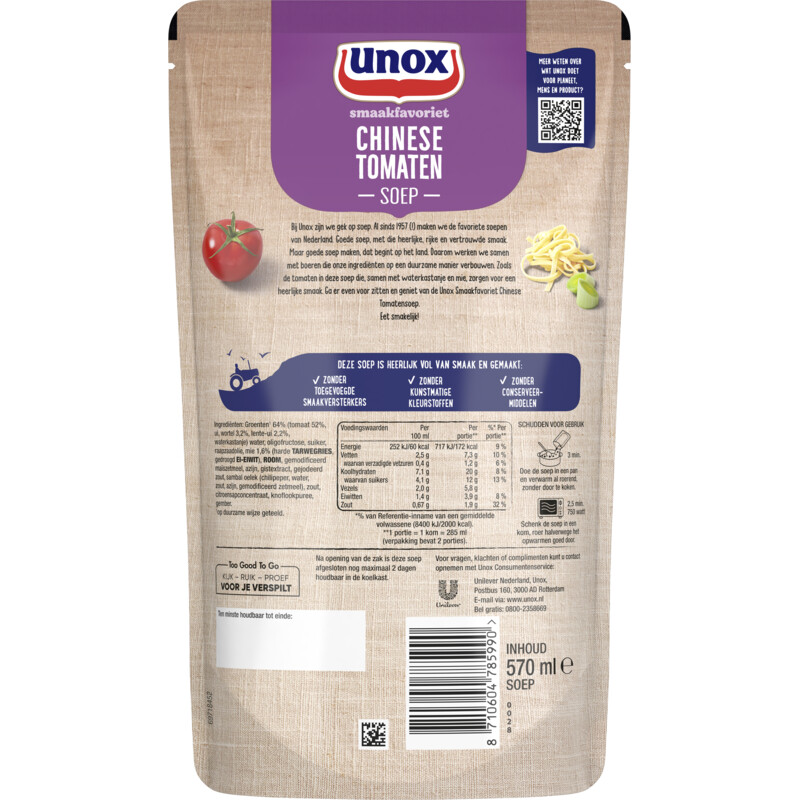 Een afbeelding van Unox Chinese tomatensoep