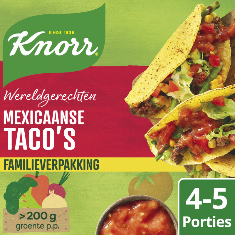 Een afbeelding van Knorr Wereldgerecht Mexicaanse taco's family