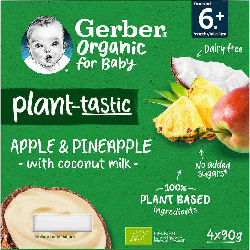 Een afbeelding van Gerber Organic Plant-tastic appel ananas