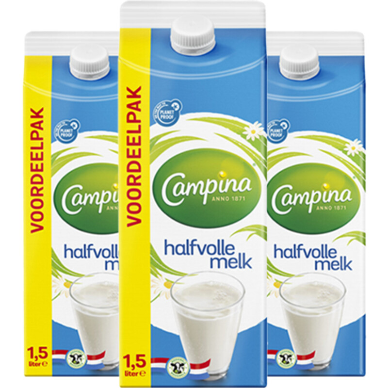 Een afbeelding van Campina halfvolle melk voordeelpakket