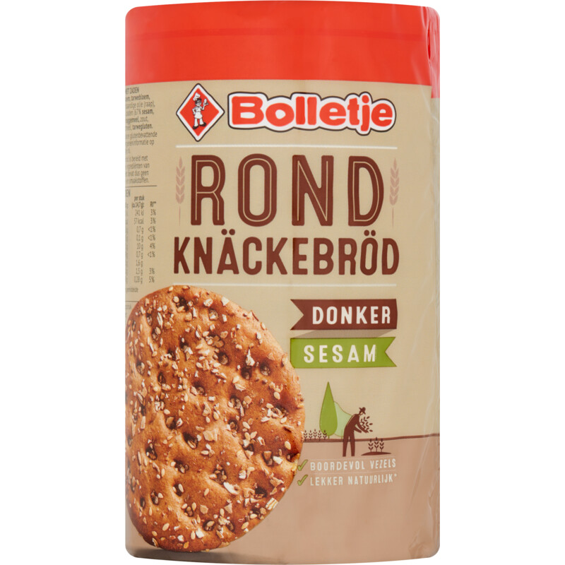 Een afbeelding van Bolletje Rond knäckebröd donker sesam