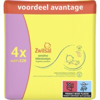 Een afbeelding van Zwitsal Sensitive billendoekjes 4-pack