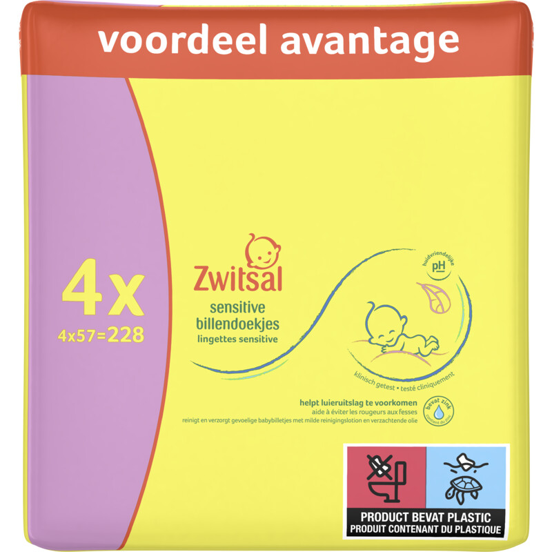 Schildknaap Doelwit Oordeel Zwitsal Sensitive billendoekjes 4-pack bestellen | Albert Heijn