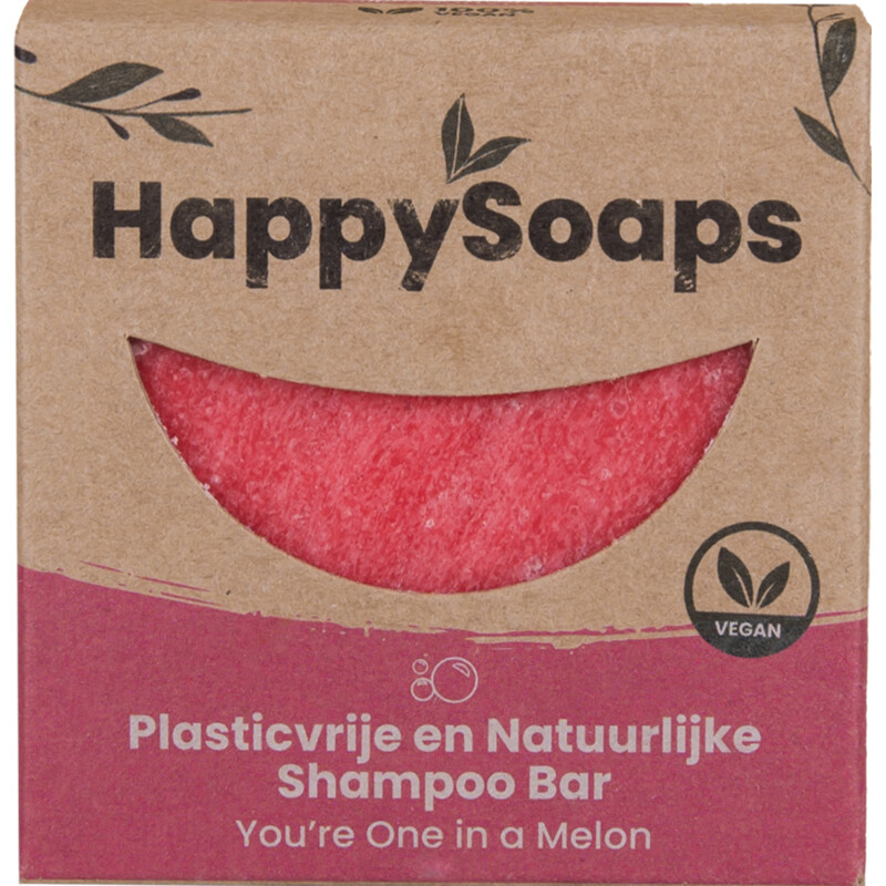 Een afbeelding van HappySoaps You're one in a melon shampoo bar