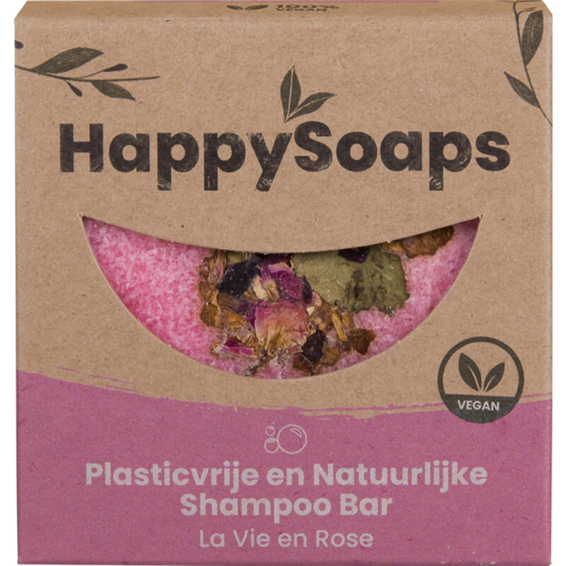 Een afbeelding van HappySoaps La vie en rose shampoo bar