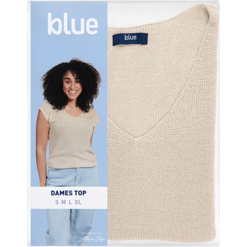 Een afbeelding van Blue Dames top lurex offwhite S