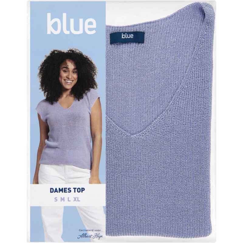 Een afbeelding van Blue Dames top lurex lila M