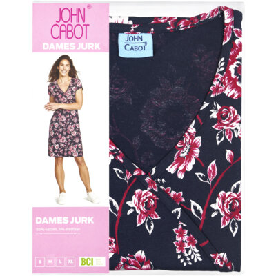 John Cabot Jurk blauw roze L bestellen Albert Heijn