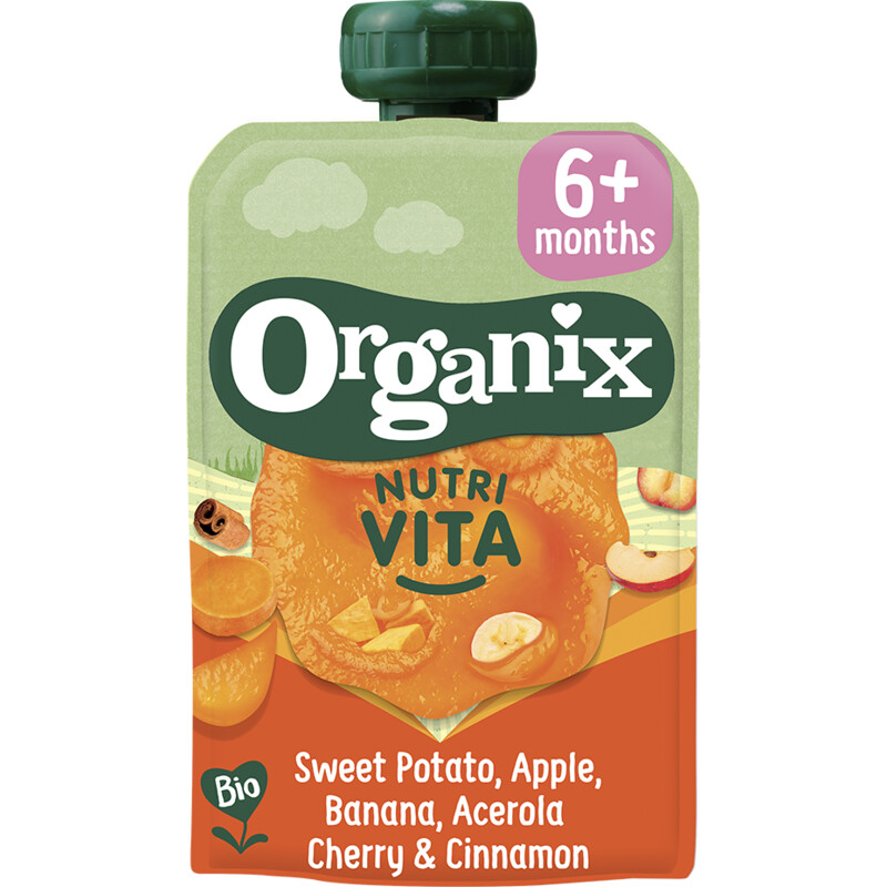 Een afbeelding van Organix Nutri vita sweet potato, apple 6m+