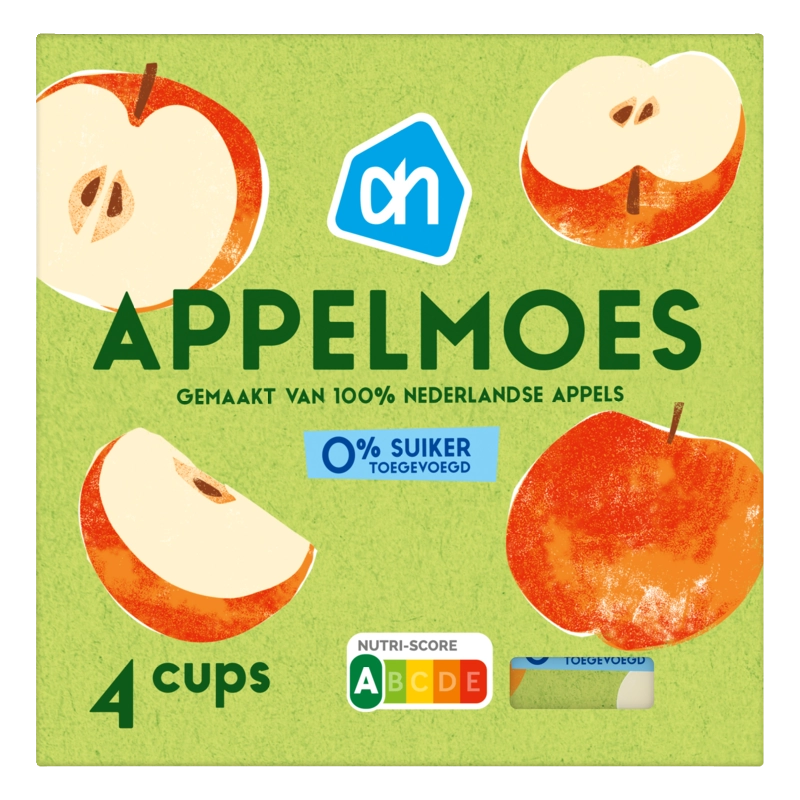 AH Appelmoes 0% suiker toegevoegd 4-pack