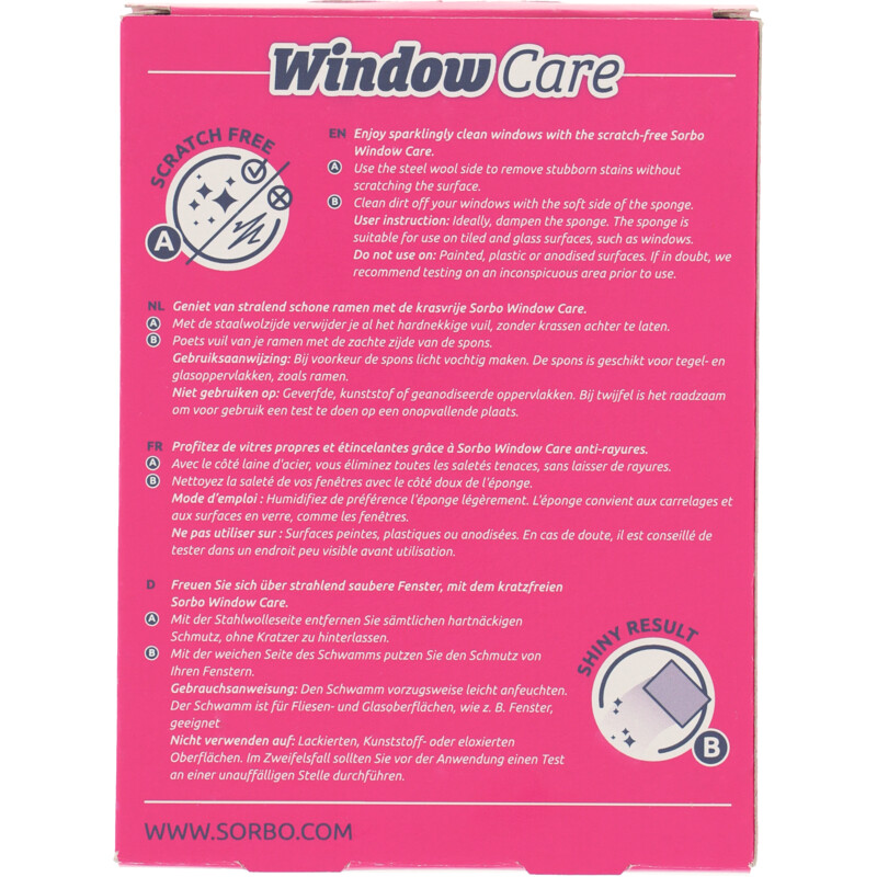 Een afbeelding van Sorbo Window care raamspons krasvrij