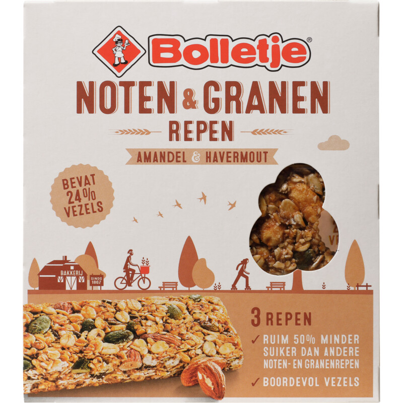 Een afbeelding van Bolletje Noten en granen amandel havermout