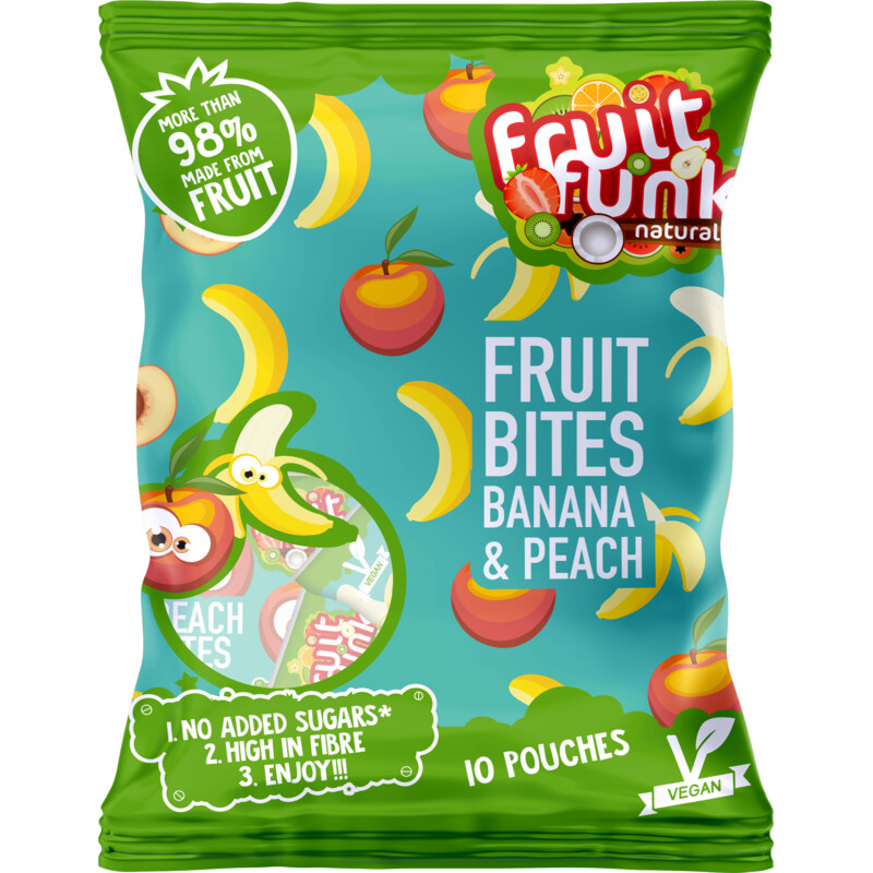 Een afbeelding van Fruitfunk Fruit bites banana & peach