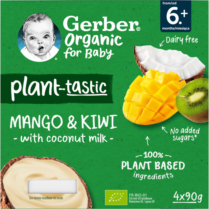 Een afbeelding van Gerber Organic Plant-tastic mango kiwi