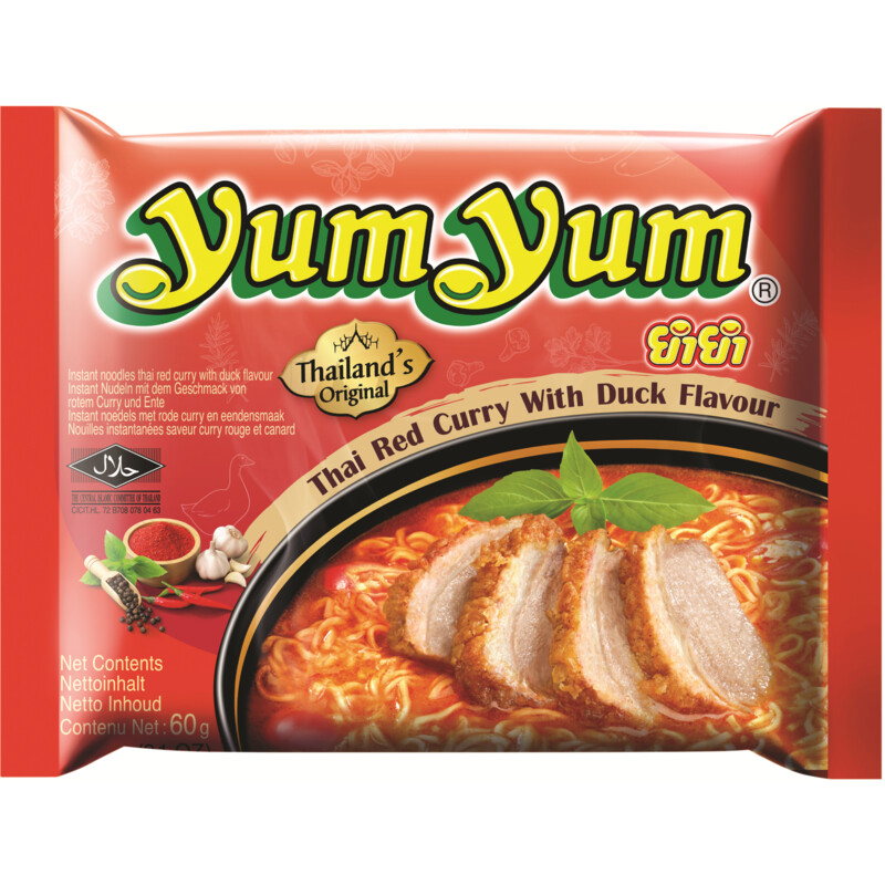 Een afbeelding van Yum Yum Thai red curry instant noodles