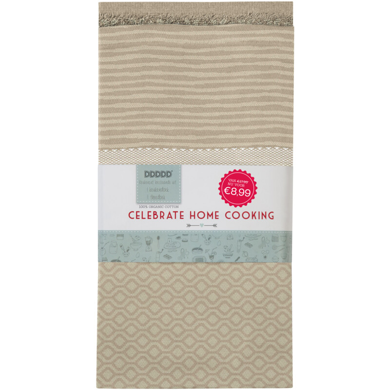 Een afbeelding van DDDDD Keukentextiel set nagano sand