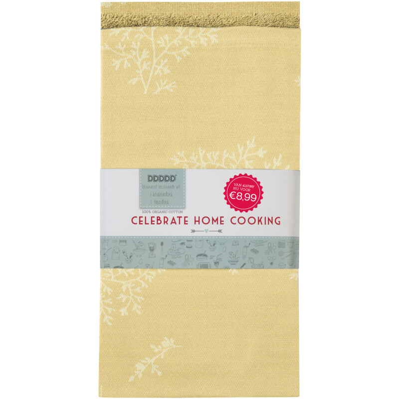 Een afbeelding van DDDDD Keukentextiel set elder geel
