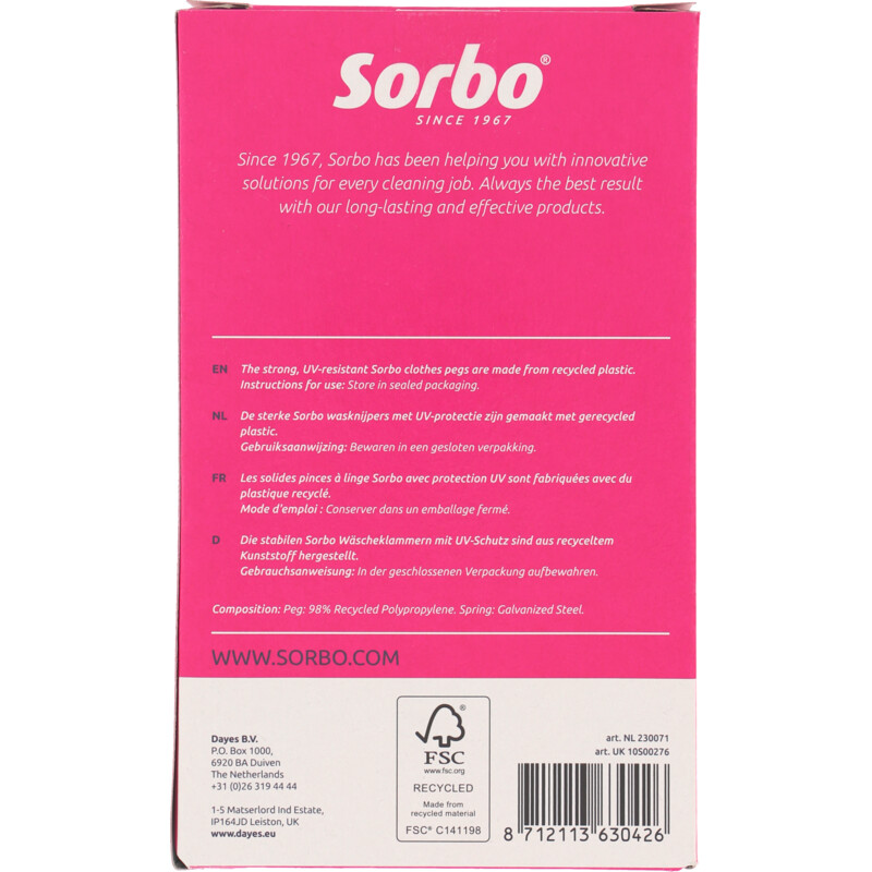 Een afbeelding van Sorbo Recycled wasknijpers