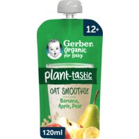 Een afbeelding van Gerber Organic Plant-tastic oat smoothie banana apple