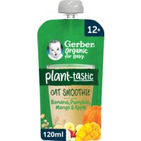 Een afbeelding van Gerber Organic Baby oat smoothie banana pumpkin 12+m