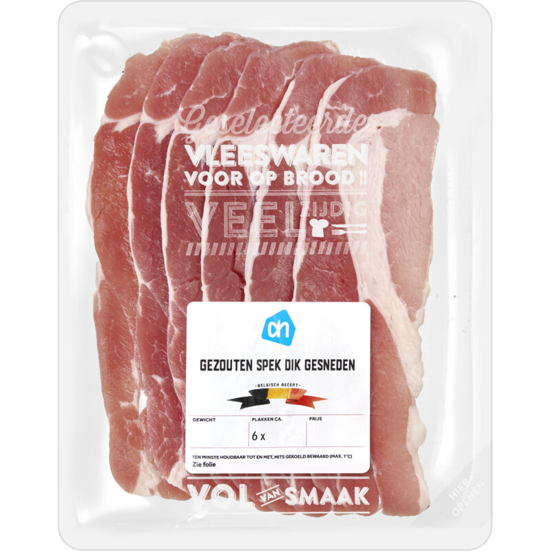 Een afbeelding van AH Gezouten spek dik gesneden bel