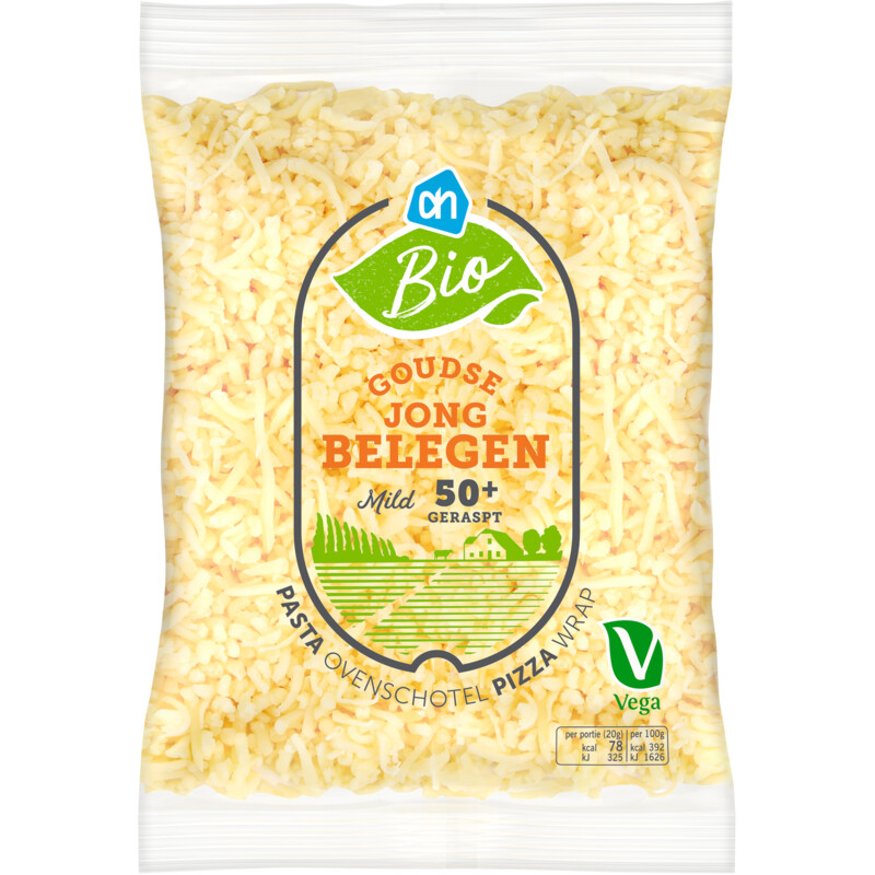 Een afbeelding van AH Biologisch Goudse jong belegen 50+ geraspt