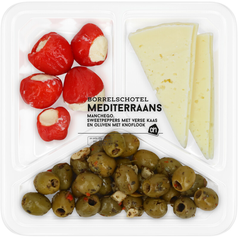 Een afbeelding van AH Borrelschotel mediterraans