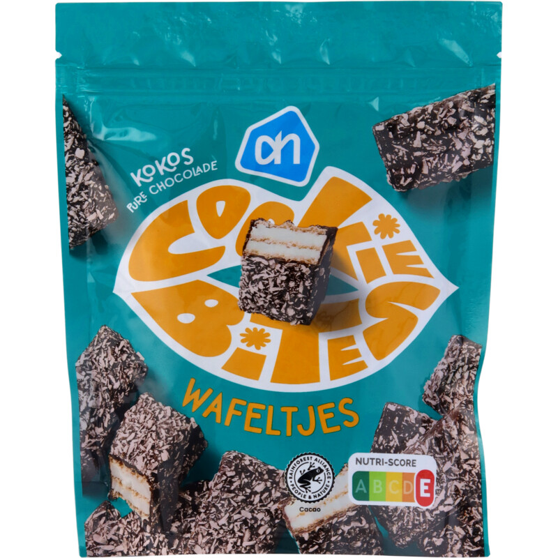 Een afbeelding van AH Wafeltjes kokos pure chocolade