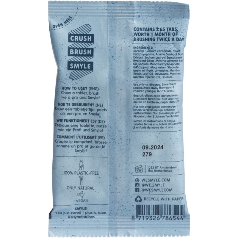 Een afbeelding van Smyle Tandpasta tabletten fluoride navul