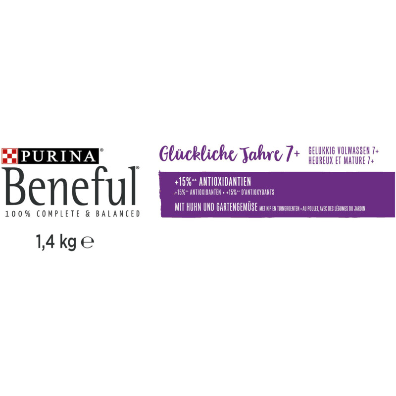 Een afbeelding van Beneful Gelukkig volwassen senior met kip