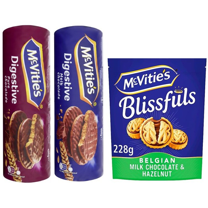 Een afbeelding van McVitie's Digestives & Blissfuls koekjes