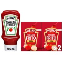 Een afbeelding van Heinz tomatensaus en ketchup pakket