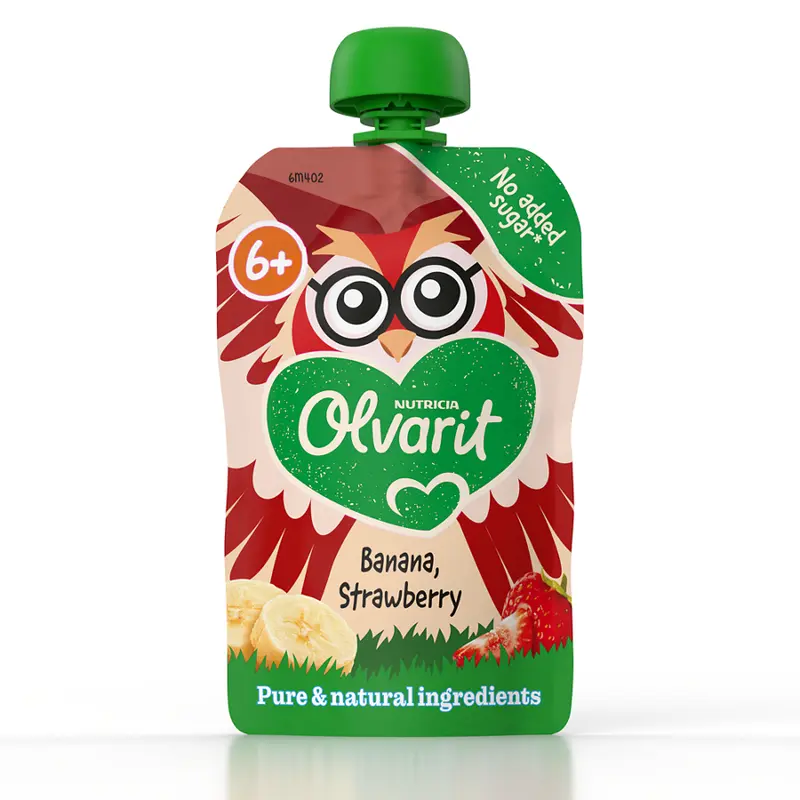 Olvarit Knijpfruit banana, strawberry 6m+