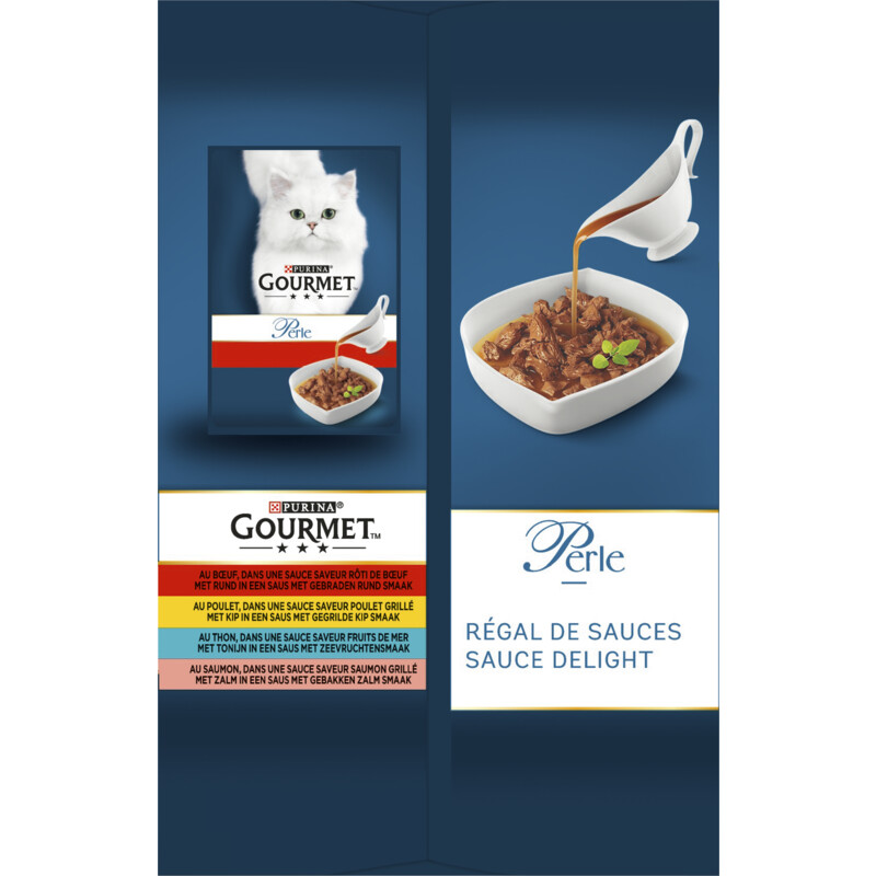 Een afbeelding van Gourmet Perle sauce delight rund kip tonijn zalm