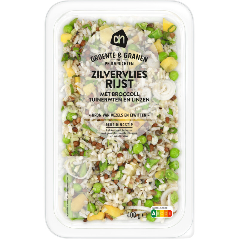 Een afbeelding van AH Zilvervliesrijst met broccoli, tuinerwt