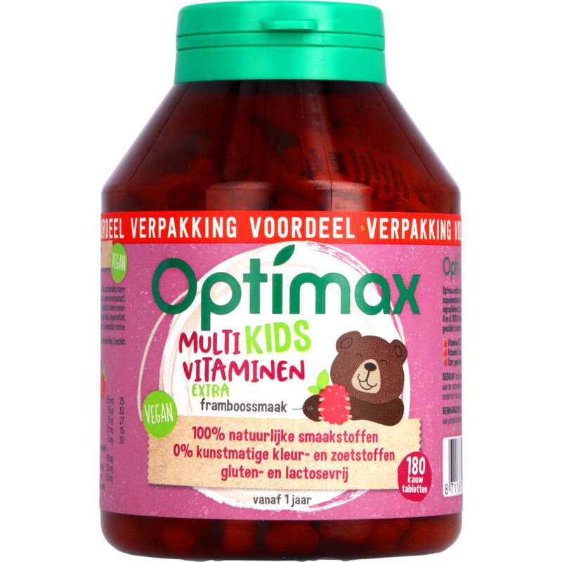 Een afbeelding van Optimax Kinder multi extra framboos