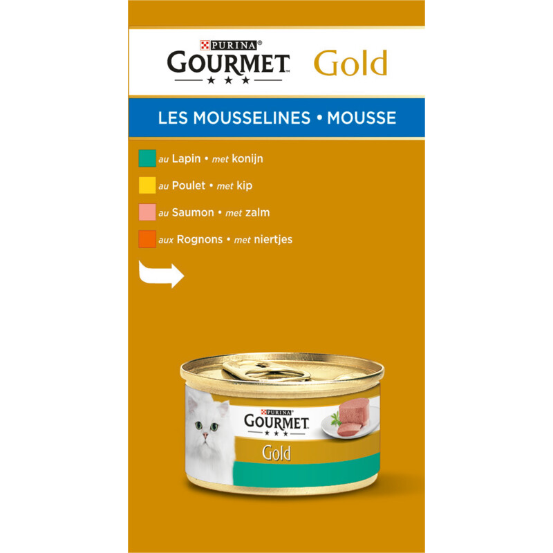 Een afbeelding van Gourmet Gold mousse met kip zalm niertjes konijn